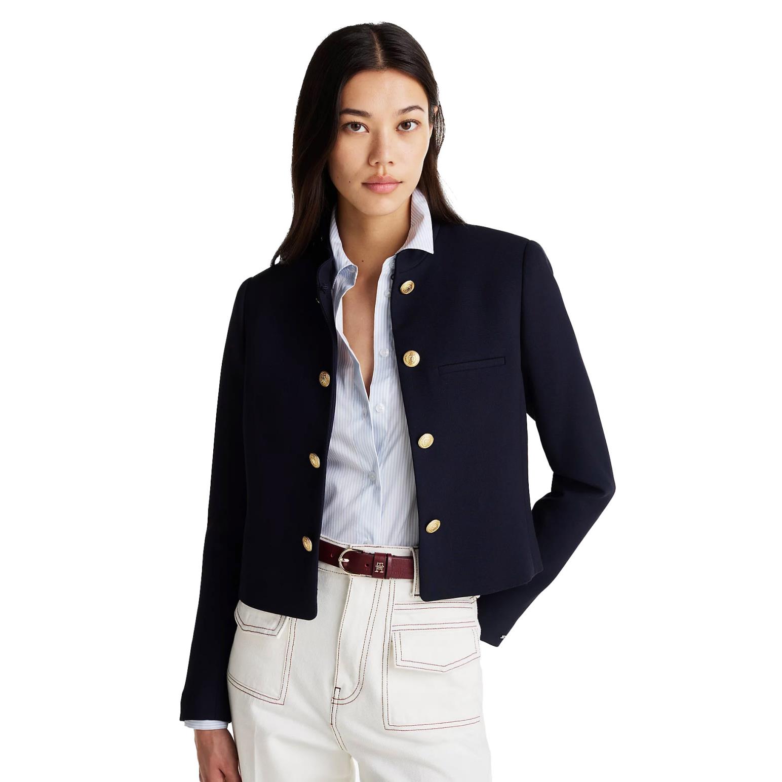 Tommy Hilfiger Slim Fit Mandarin Collar Blazer